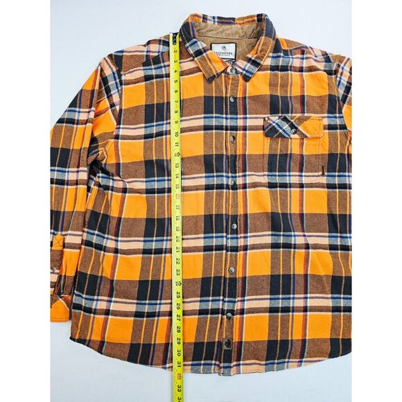 Legendary Whitetails Size 3XL Men's Orange Plaid Flannel Buck Camp Long Sleeve - Picture 12 of 13